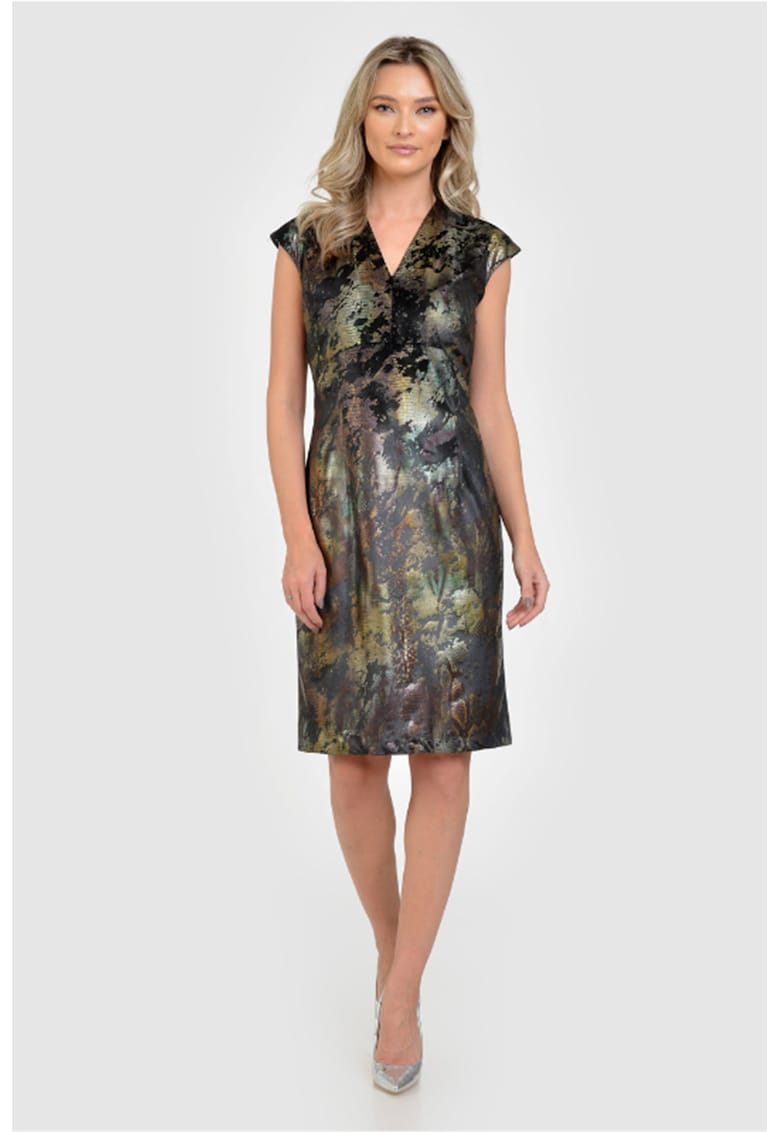 Рокля Aviv с принт - Златист/Черен GIORGAL