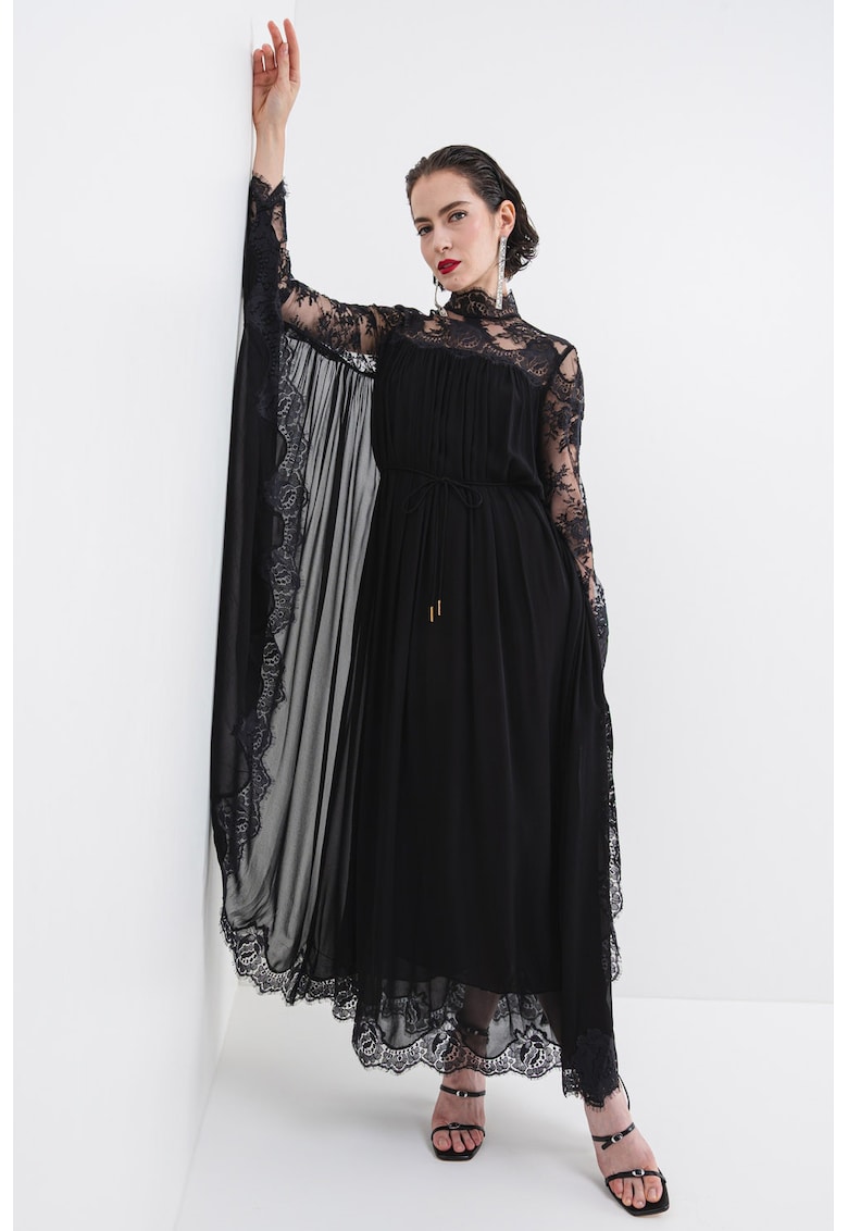 Рокля Batwing с дантела - Черен/Прозрачен ZIMMERMANN