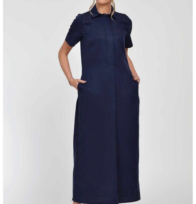 Рокля Charlise с цепка встрани - Тъмносин GIORGAL