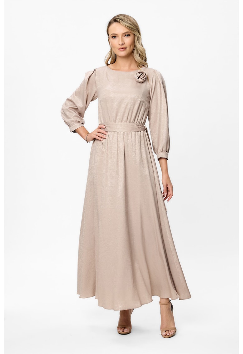 Рокля Chiara с дълги ръкави - Светло бежово BAROCCA