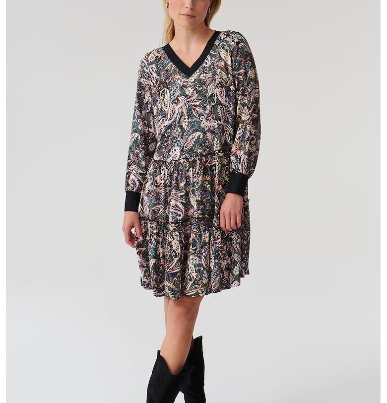 Рокля Emrami с шпиц и разкроен подгъв - Многоцветен Tatuum