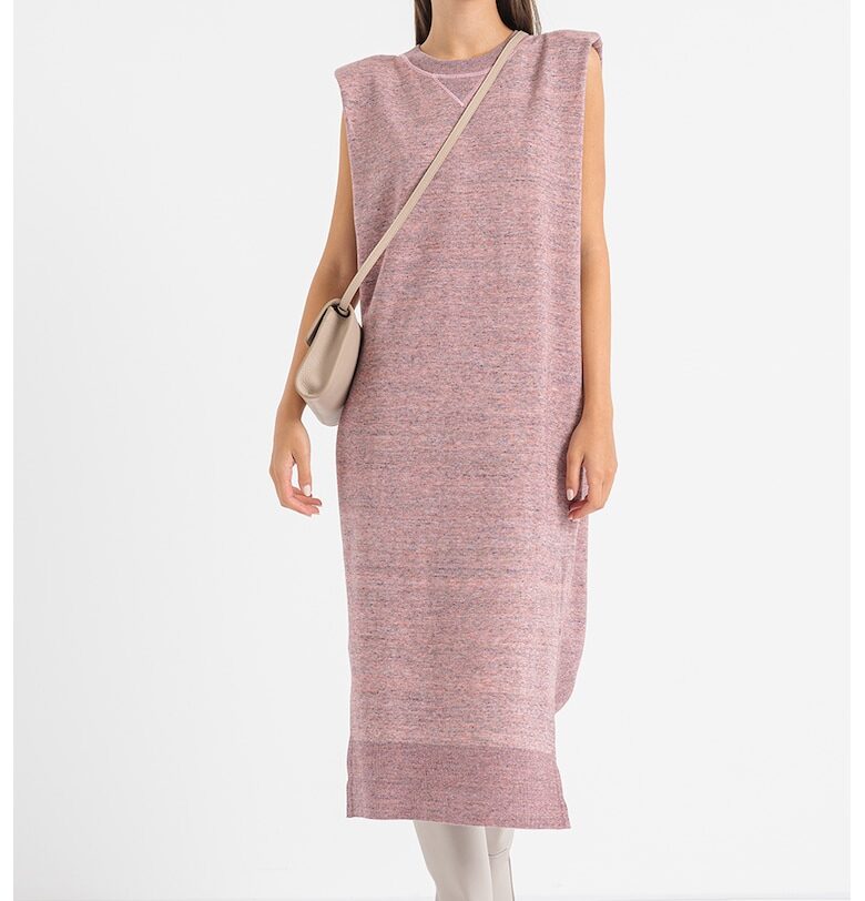 Рокля Faja с цепки встрани - Лилав/Прашно розово BOSS