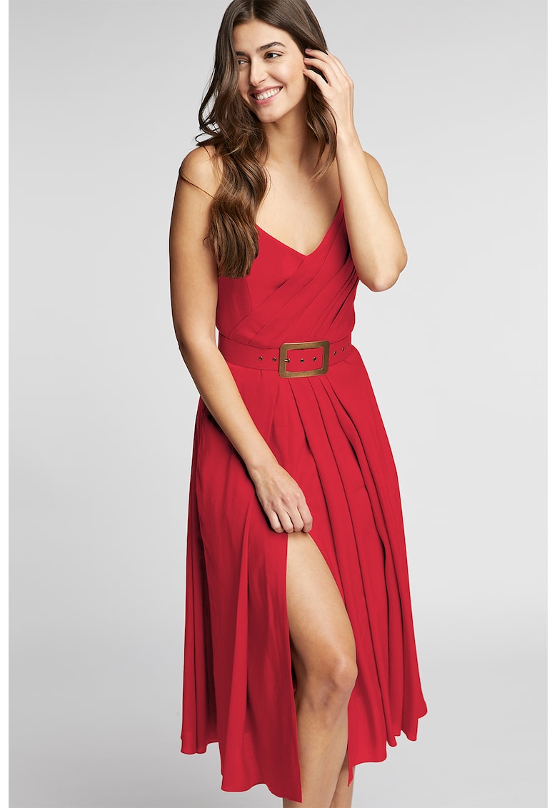 Рокля Ischia със сърцевидно деколте и тонален колан Alina Cernatescu