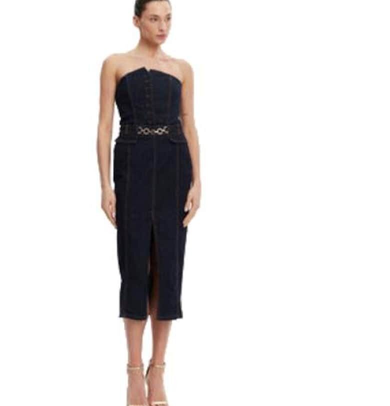 Рокля  L23 - памук - тъмносиньо - 98% памук - 2% еластан Fracomina