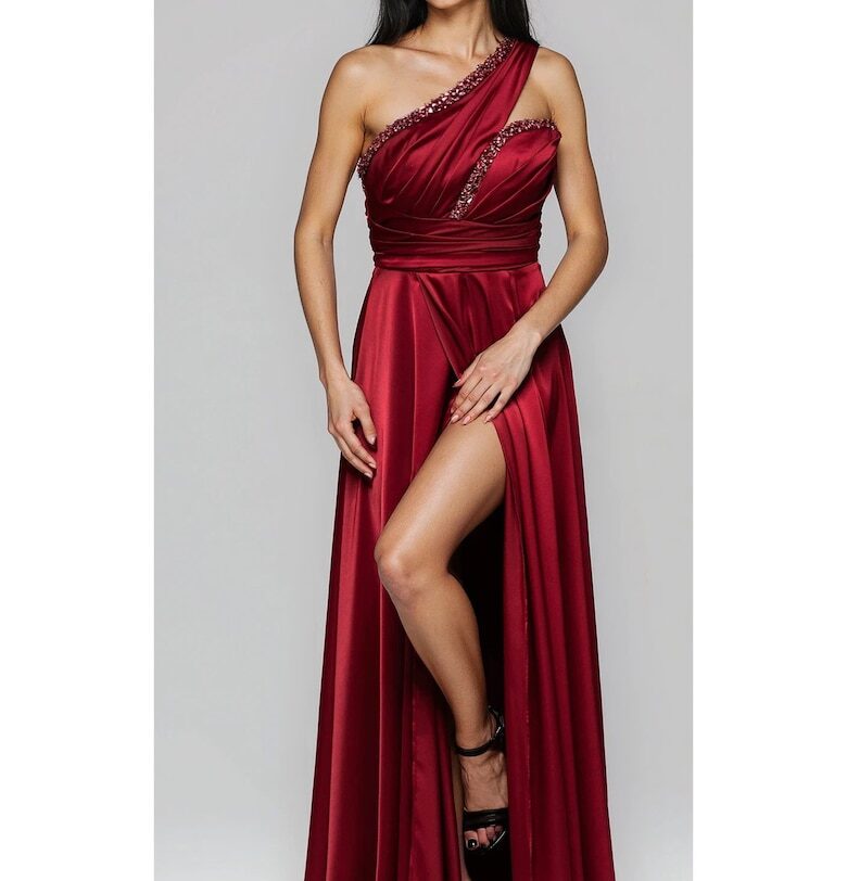 Рокля  LA-OM-DLR252 - Maxi - Вечерна - Bordeaux Larica