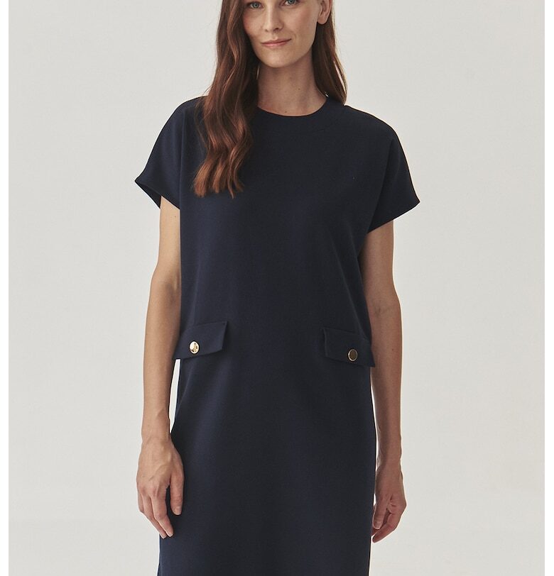 Рокля Menirko с декоративни джобове - Ултрамарин синьо Tatuum