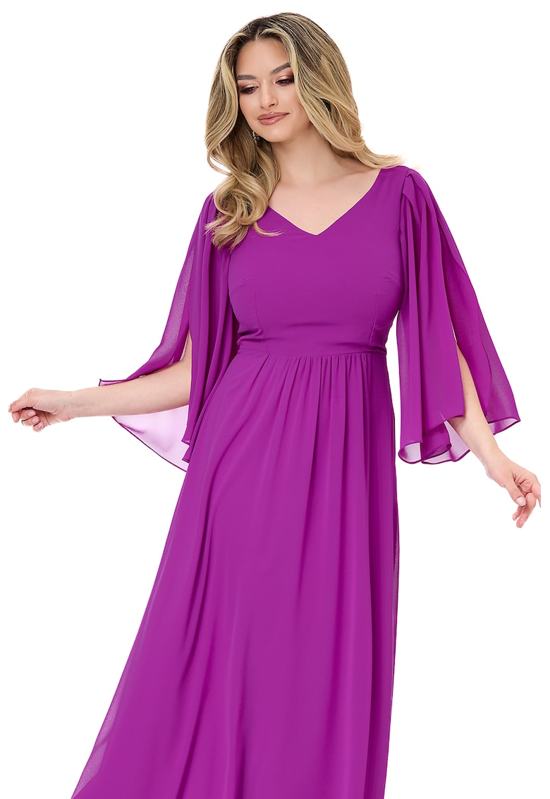 Рокля Monasque от шифон със свободни ръкави - Светлорозов BAROCCA