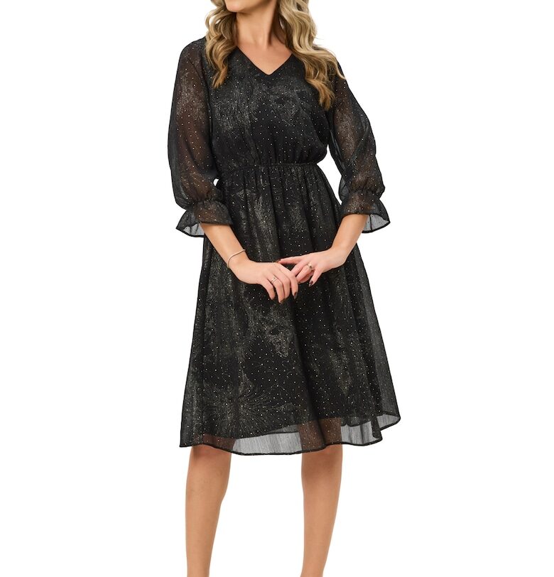 Рокля Noemi с 3/4 - Избеляло черно BAROCCA