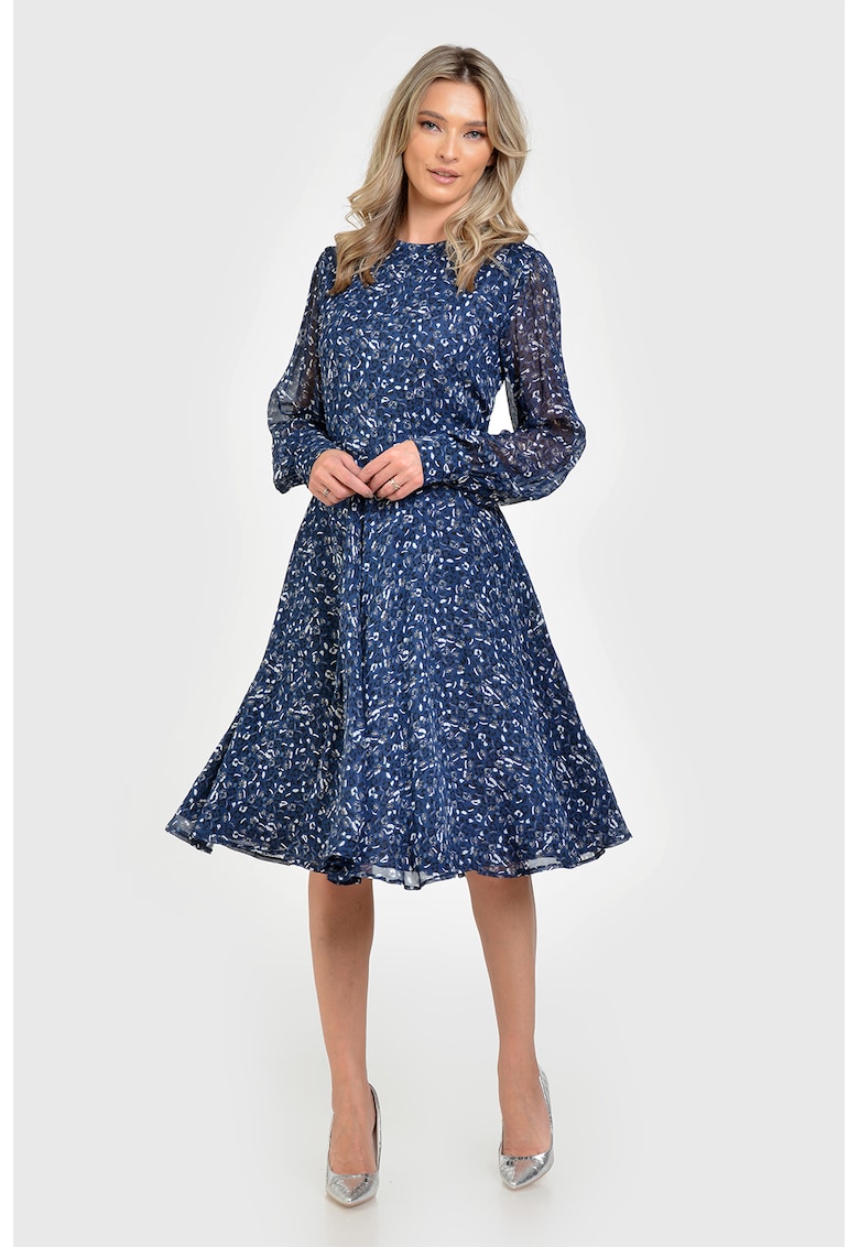 Рокля Olga с шарки - Бял/Син GIORGAL