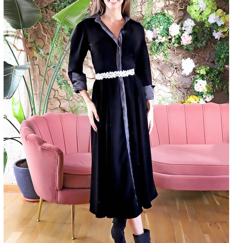 Рокля Onix с копчета - Черен MIAU by Clara Rotescu