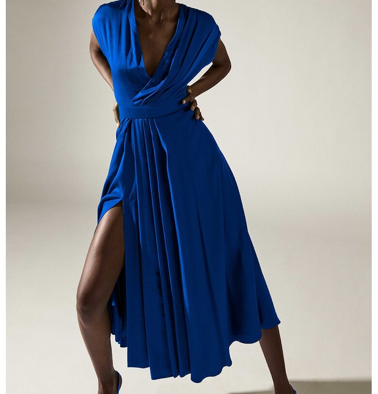 Рокля Segue с колан - Кралско Синьо Alina Cernatescu