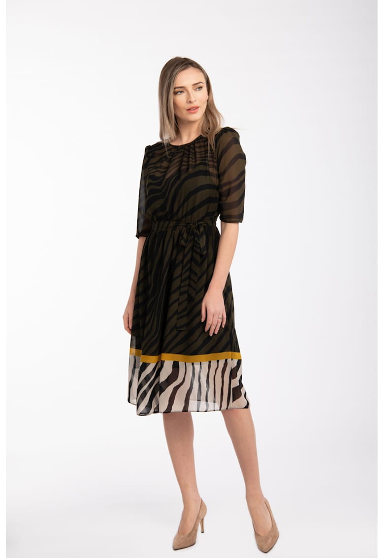 Рокля Shelly със среднодълги ръкави - Черен/Каки Couture de Marie