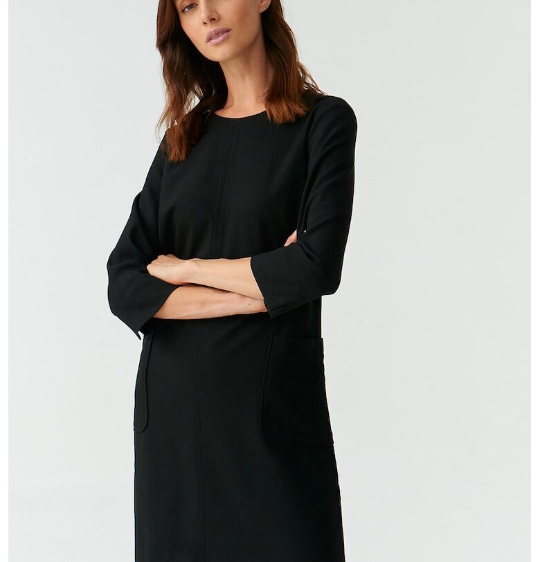 Рокля Skapi с 3/4 ръкави и пришити джобове - Черен Tatuum