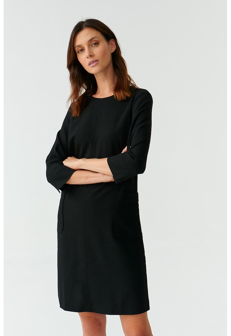 Рокля Skapi с 3/4 ръкави и пришити джобове - Черен Tatuum