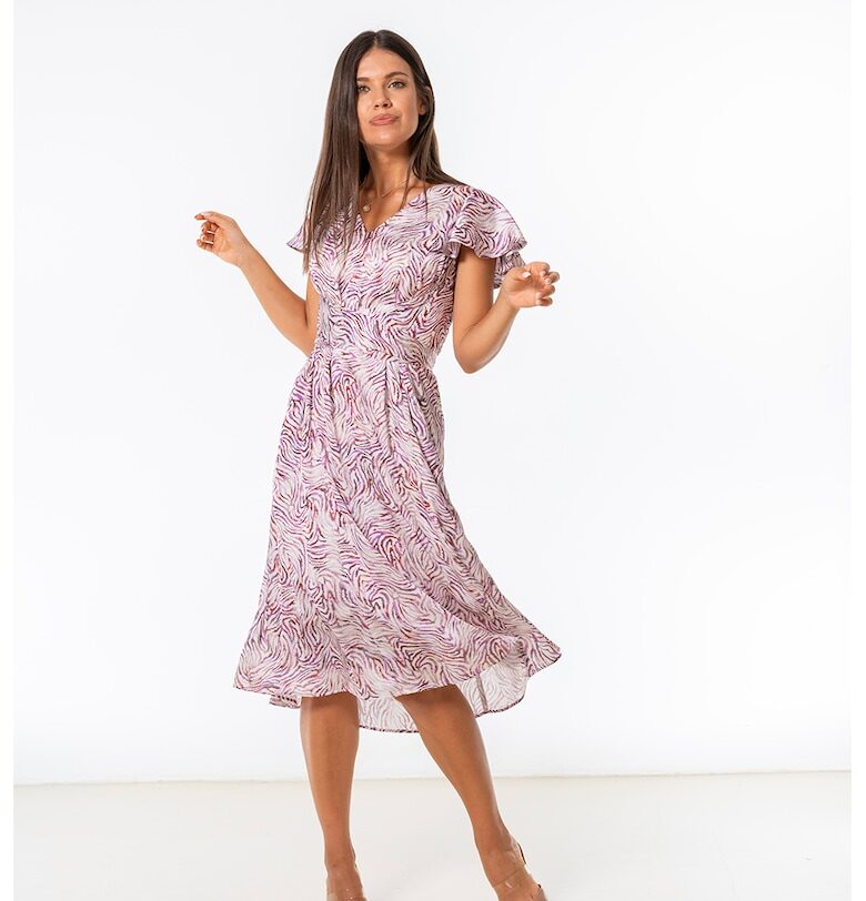 Рокля Sonia с принт - Бял/Лилав Hermosa