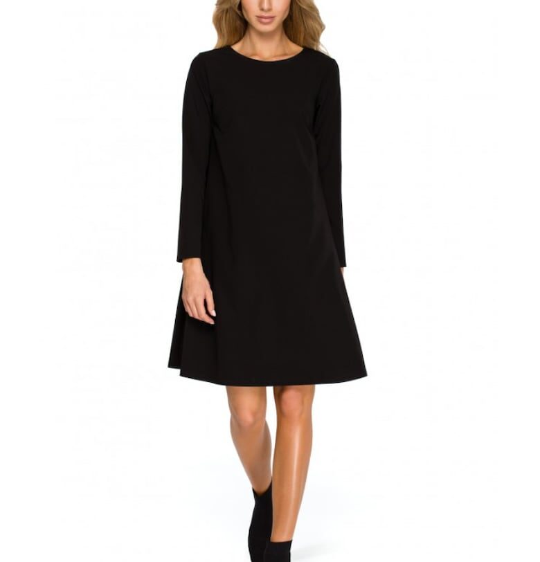 Рокля Style - С шифонен гръб - Черен Stylove