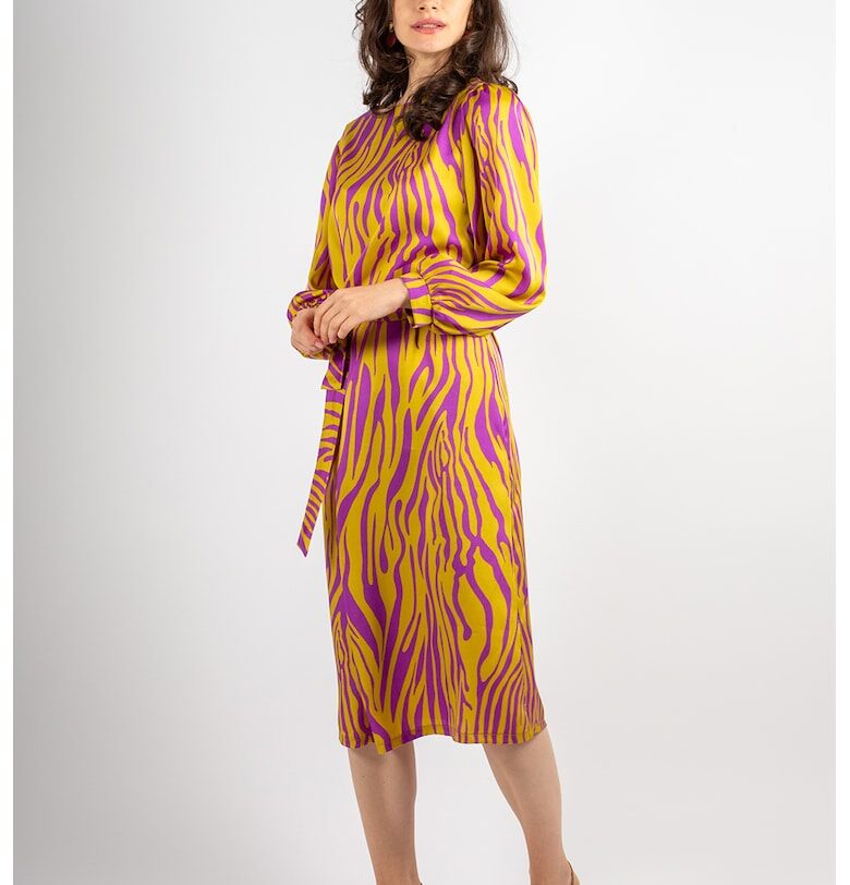 Рокля Trinity с десен - Виолетов/Синапено жълто Couture de Marie