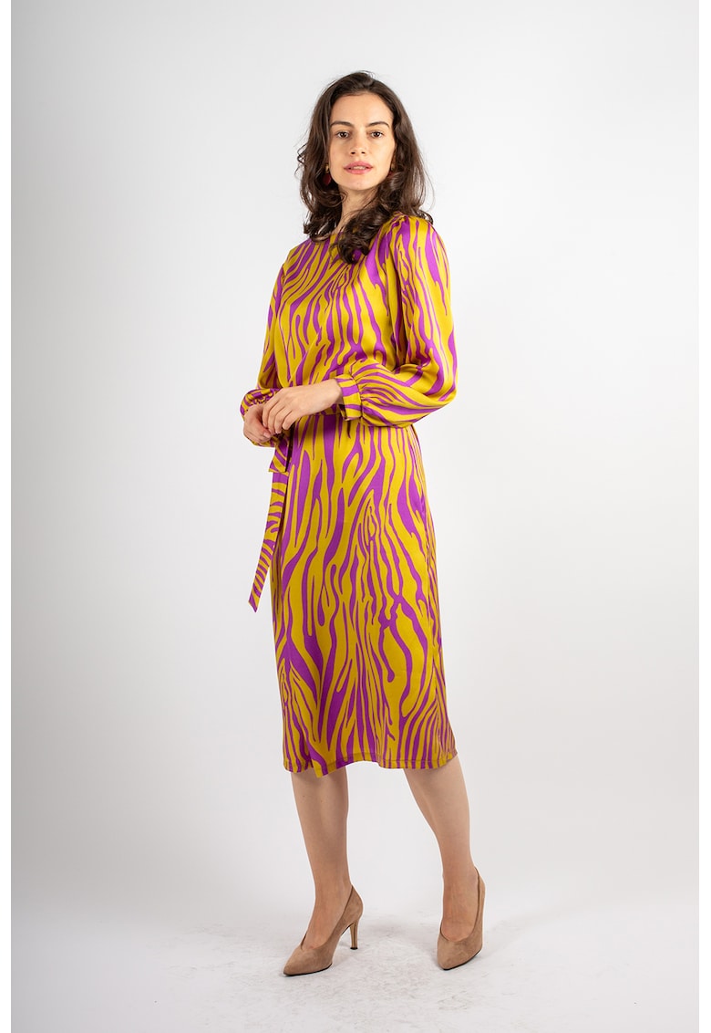 Рокля Trinity с десен - Виолетов/Синапено жълто Couture de Marie