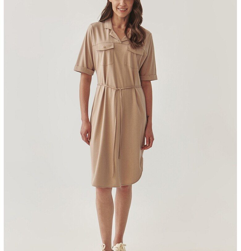 Рокля Zoya с връзка - Бежов Tatuum