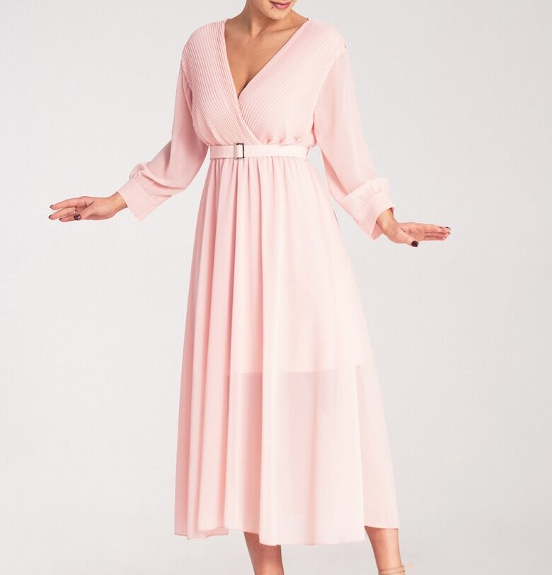 Рокля  Плисирана - Пролет - Полиестер - Розова - SM Figl