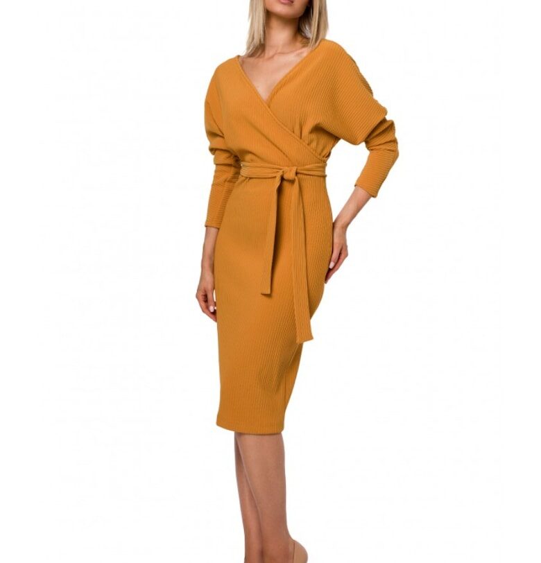 Рокля - Полиестер/Еластан - Жълт - Синапено жълто MOE