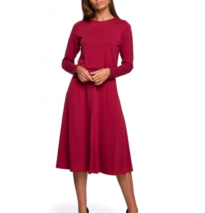 Рокля -  Разкроена - вискоза - червено - Червен Style