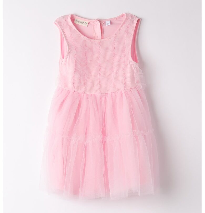 Рокля без ръкави и тюл - Бледо розово Sarabanda