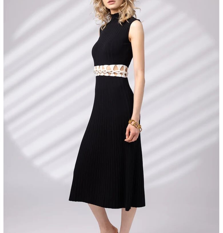 Рокля без ръкави с отвори на талията - Черен Lara Wear