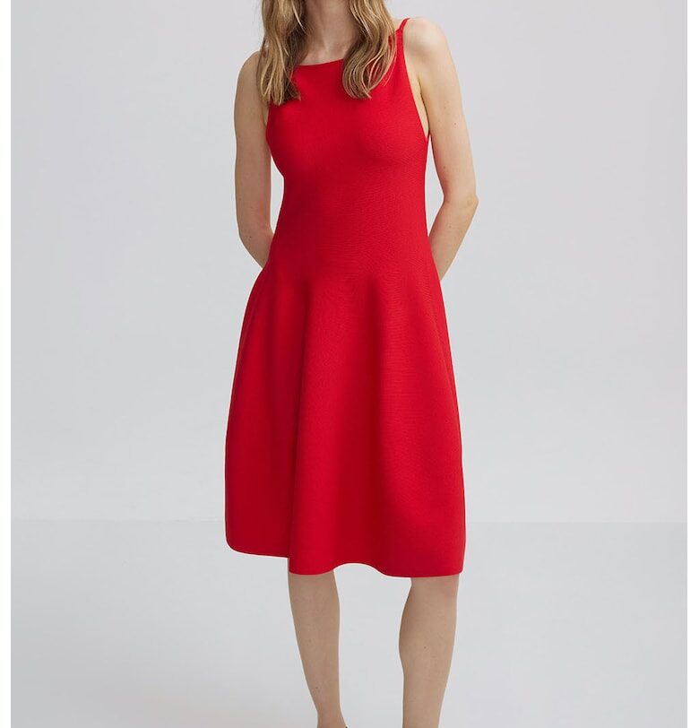 Рокля без ръкави с разкрояване - Аленочервен Ipekyol