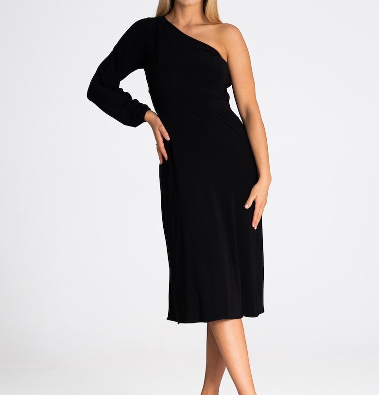 Рокля  дълъг ръкав - полиестер - черна Figl