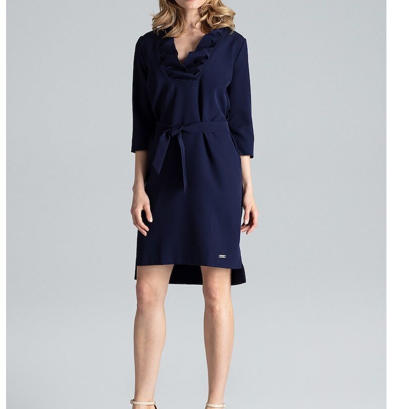 Рокля  елегантна - тъмносиня - полиестер - Figl