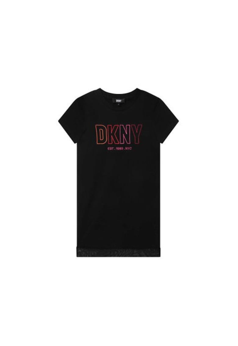 Рокля за момиче - 301987079 - Памук - Черен - Черен DKNY