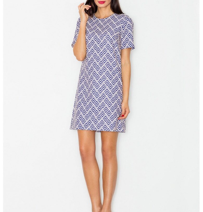 Рокля  модел М519 - геометрична - за ежедневието - полиестер Figl