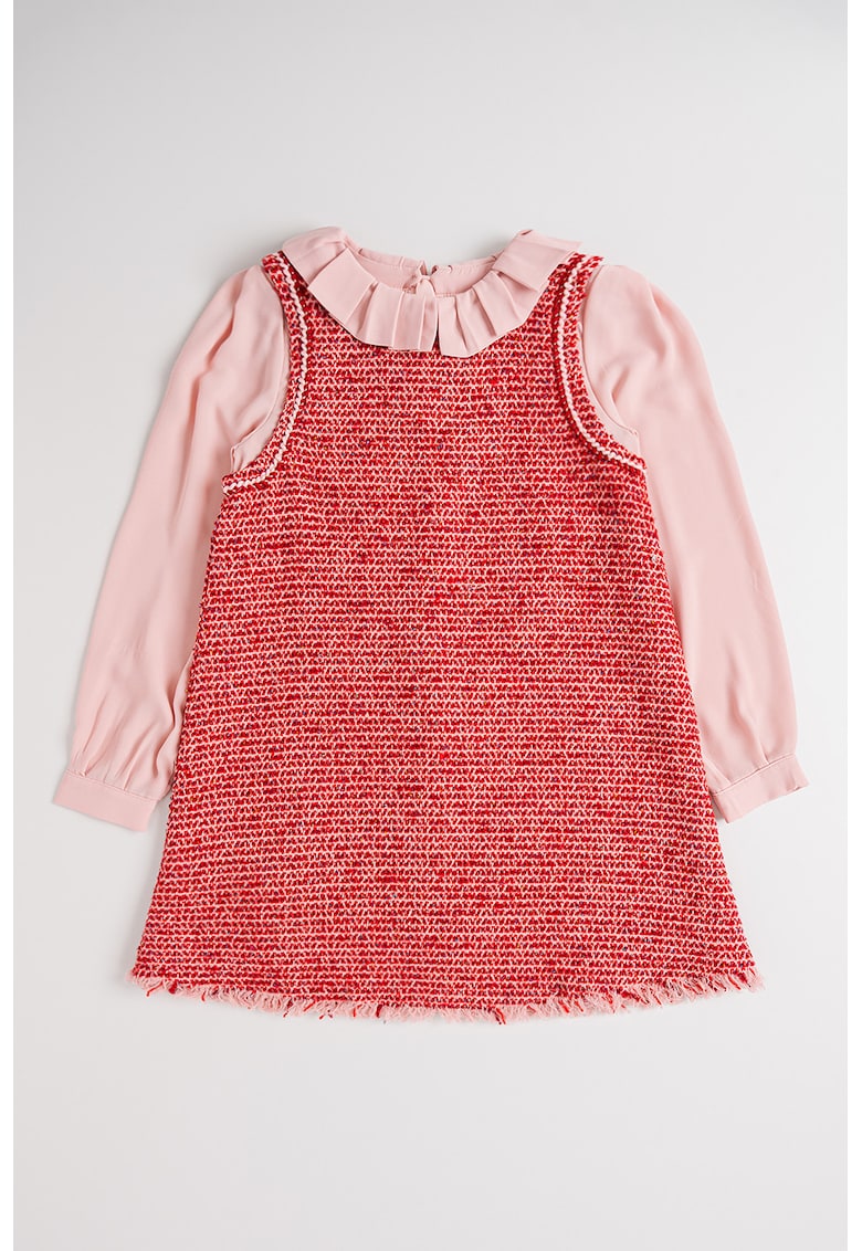 Рокля на точки с яка Peter Pan в 2 в 1 - Червен/Светлорозов Abel Lula