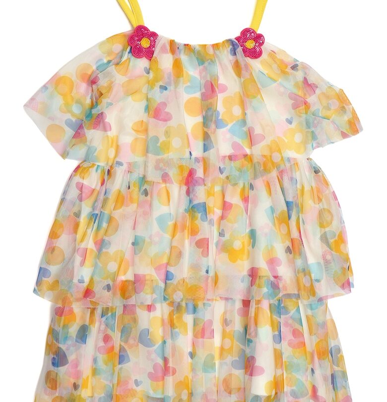 Рокля от тюл на пластове - Розово/Син/Синапено жълто Agatha Ruiz de la Prada