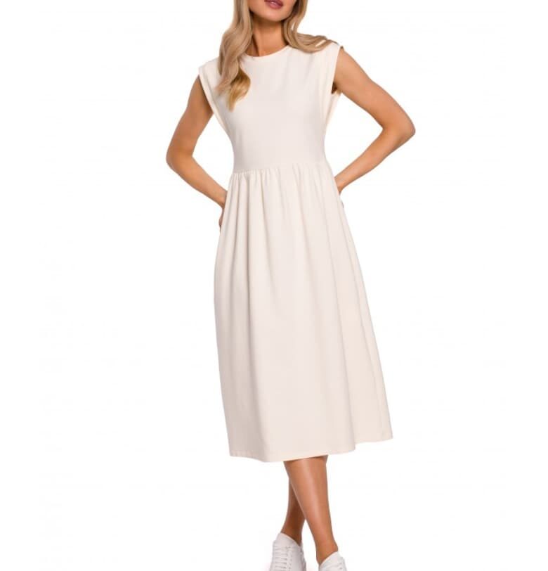 Дамска кремава рокля  Крем MOE