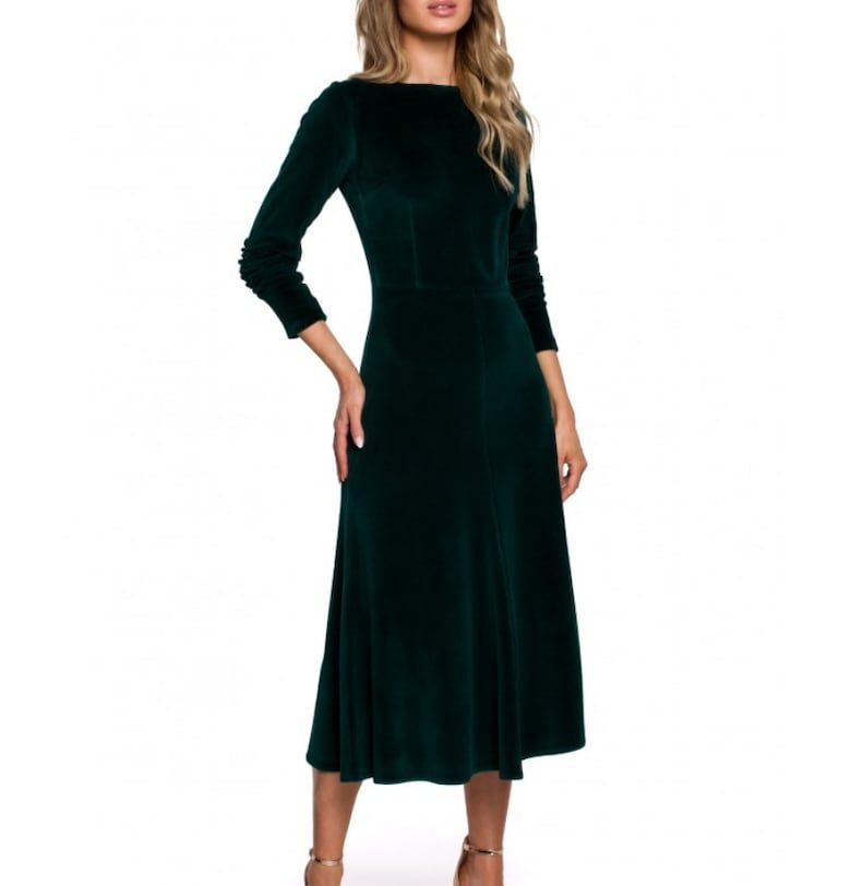 Рокля  памук/полиестер - Зелен MOE