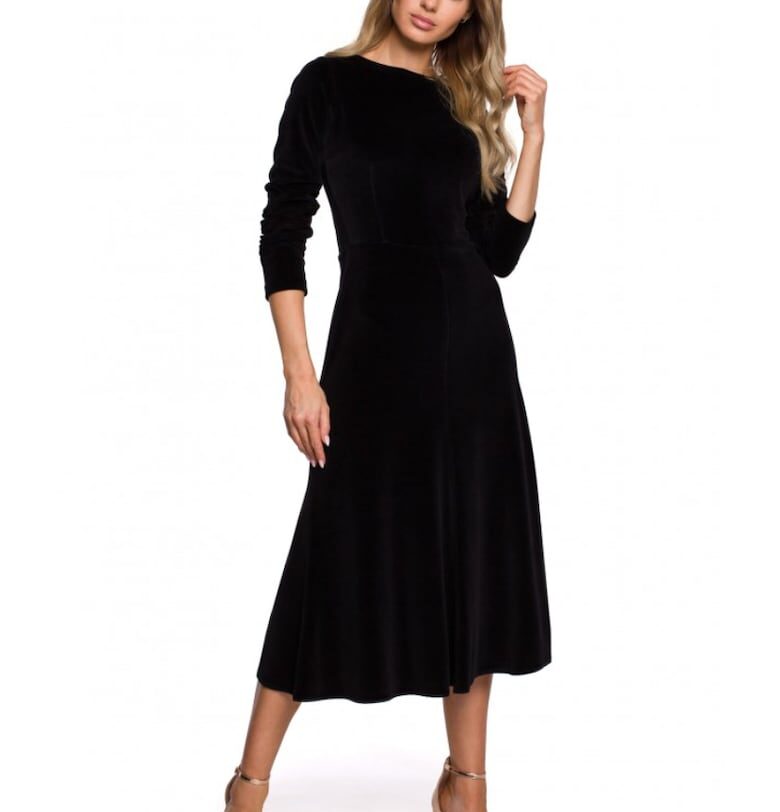 Рокля  памук/полиестер - Черен MOE