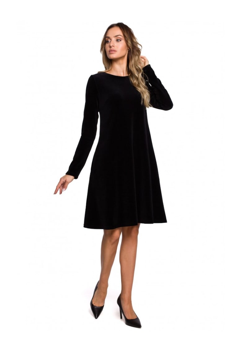 Рокля - памук/полиестер - зелена - Черен MOE