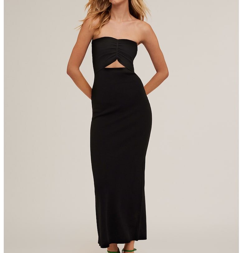 Рокля по тялото без ръкави - Черен Motivi