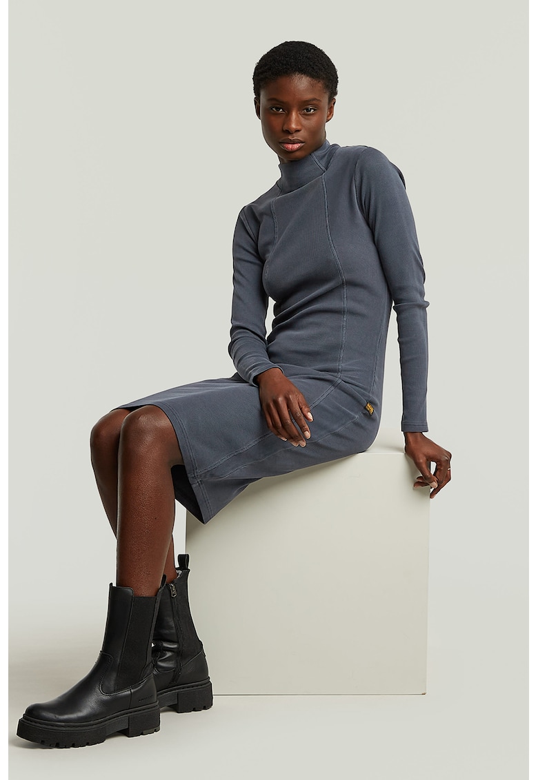 Рокля по тялото с органичен памук - Прашно синьо G-STAR