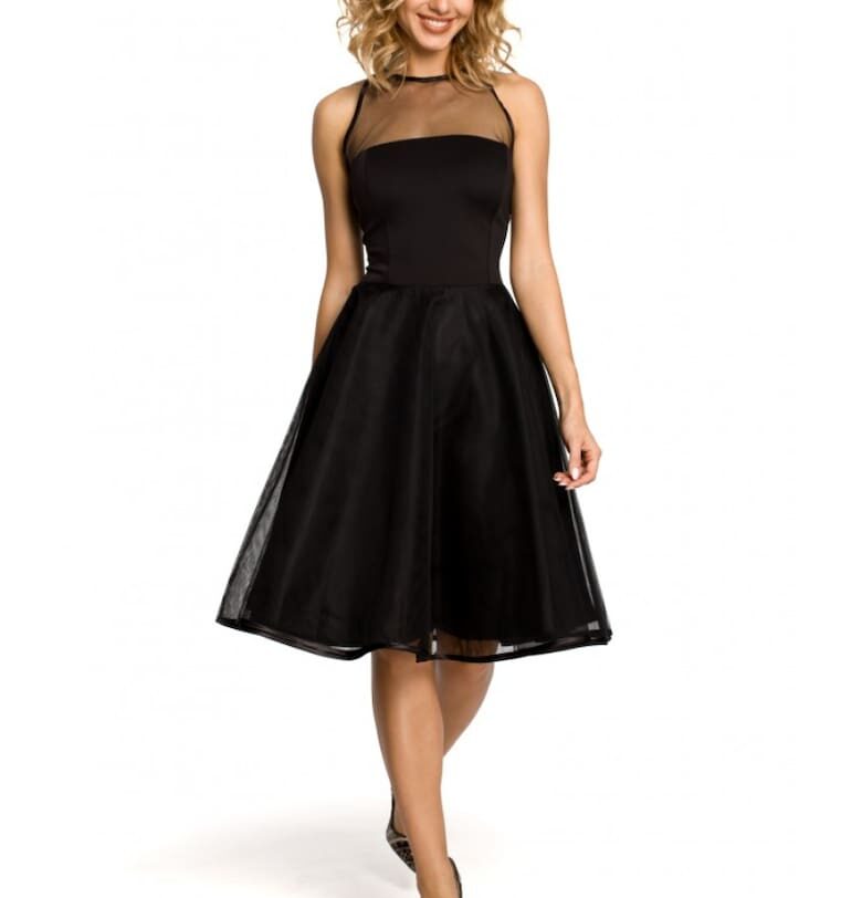 Рокля -  полиестер - черно MOE