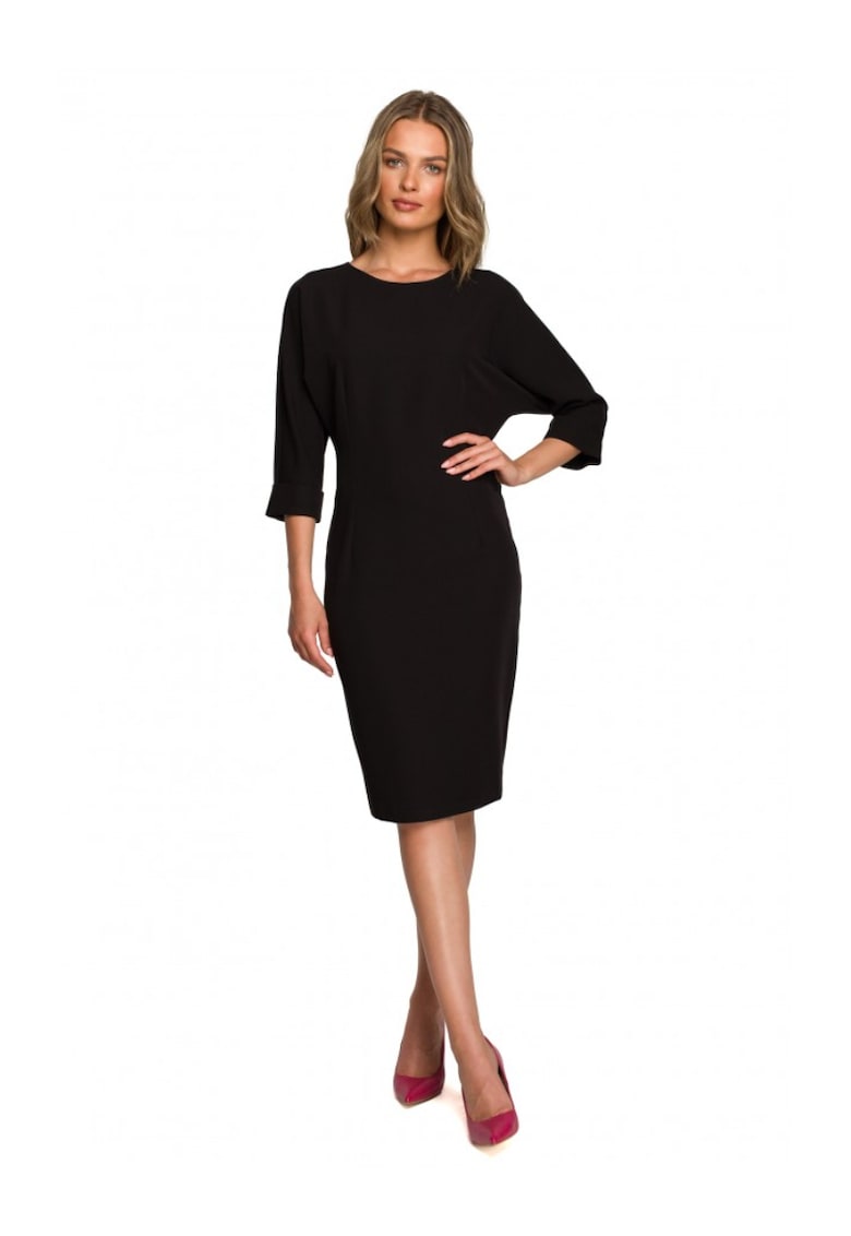 Рокля - полиестер/вискоза/еластан - - Черен Style