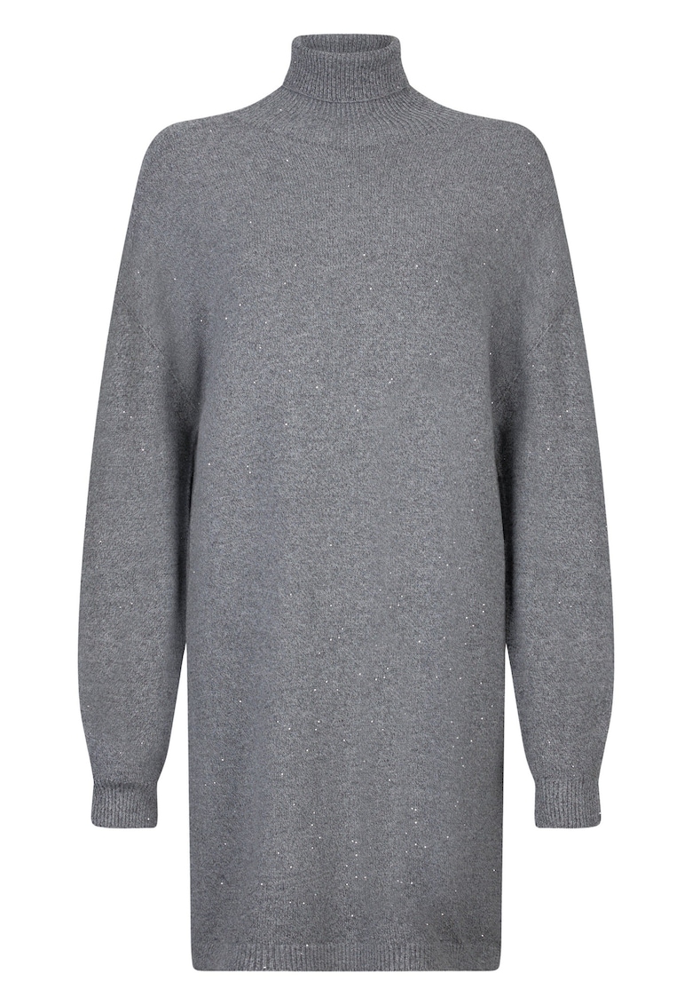 Рокля-поло с декоративни камъни - Сив Liu Jo