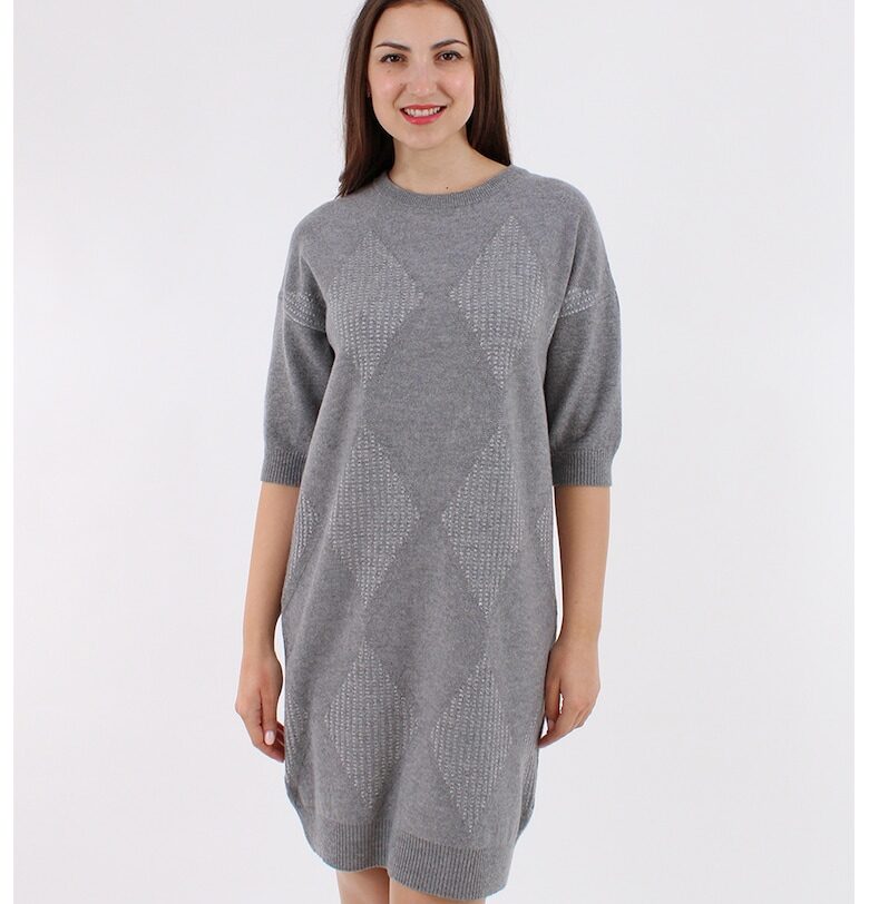 Рокля пуловер с мерино и кашмир - Сив AMAYA ROS