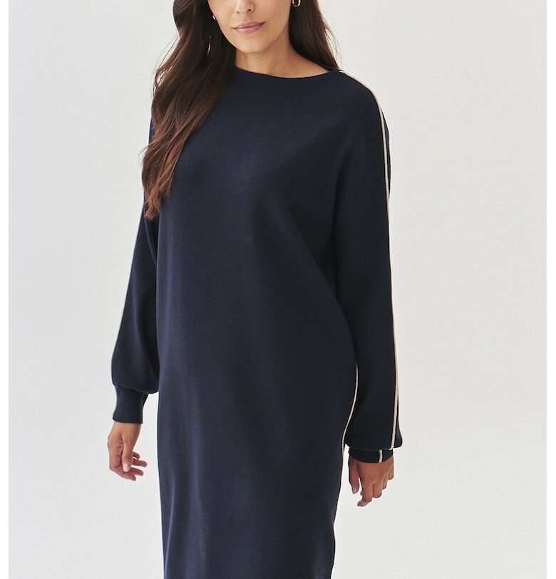 Рокля-пуловер с паднали ръкави - Тъмносин Tatuum