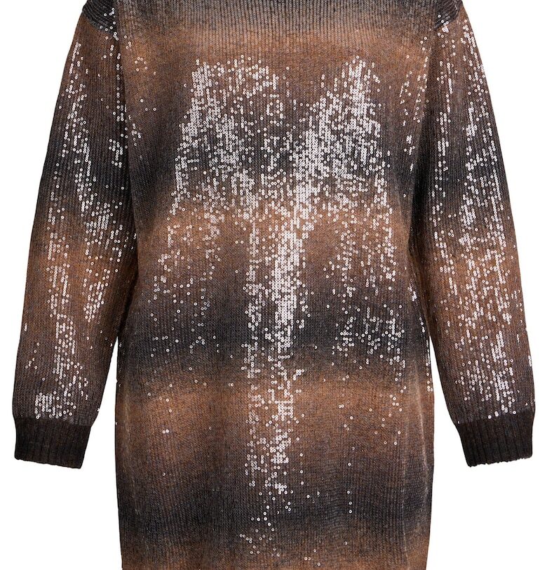 Рокля-пуловер с пайети - Черен/Кафяв Liu Jo