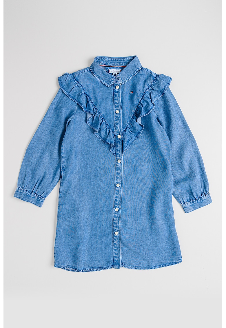Рокля-риза от лиосел с набиране - Син Tommy Hilfiger