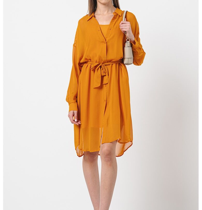 Рокля-риза от шифон - Оранжев ARMANI EXCHANGE