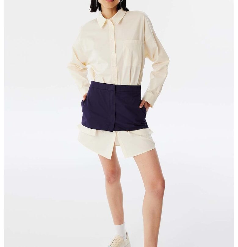 Рокля-риза с дизайн 2 в 1 - Черен/Бежов TWIST